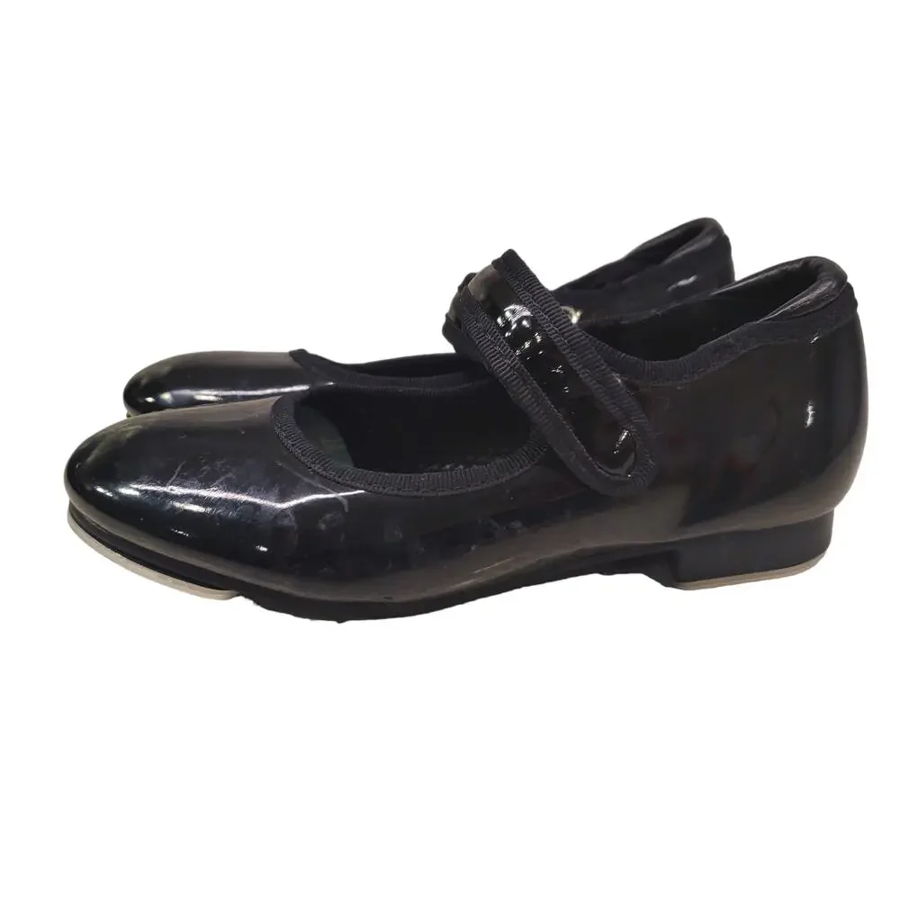 Girls Freestyle Dancewear Tap Shoes Black Patent Leather Girls Size 10 Tap Shoes